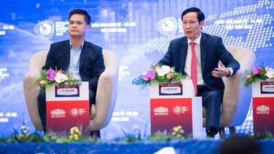 Ông Phạm Tấn Công, Chủ tịch Liên đoàn Thương mại và Công nghiệp Việt Nam (VCCI) phát biểu. 