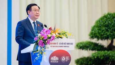 Ủy viên Bộ Chính trị, Chủ tịch Quốc hội Vương Đình Huệ phát biểu bế mạc Diễn đàn Kinh tế - Xã hội năm 2023